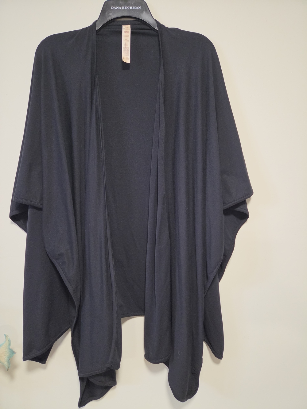 Dana Buchman Black Open-Front Draped Jacket